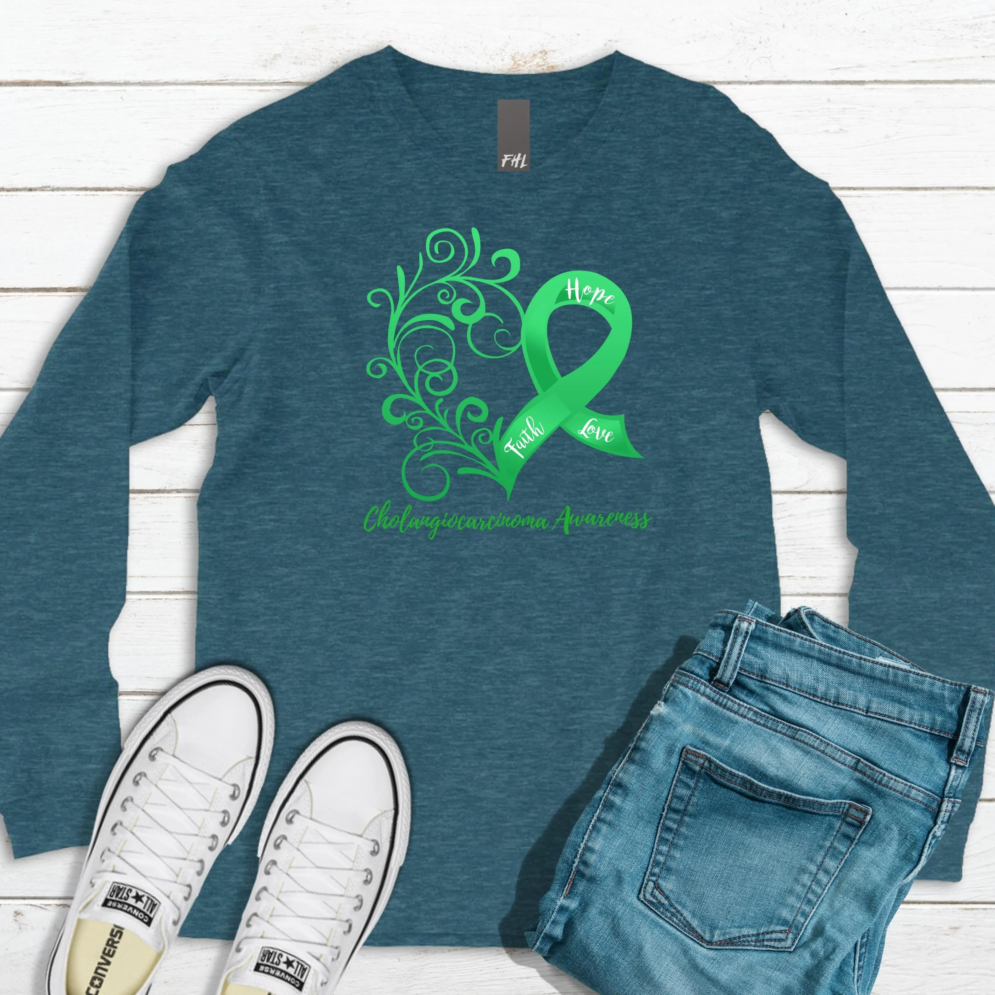 Cholangiocarcinoma Awareness Long Sleeve Tee - Several Colors Available