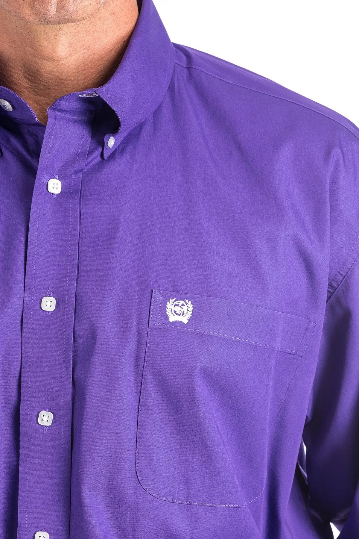 Cinch Mens Solid Purple Button Down Western Shirt Style MTW1103802