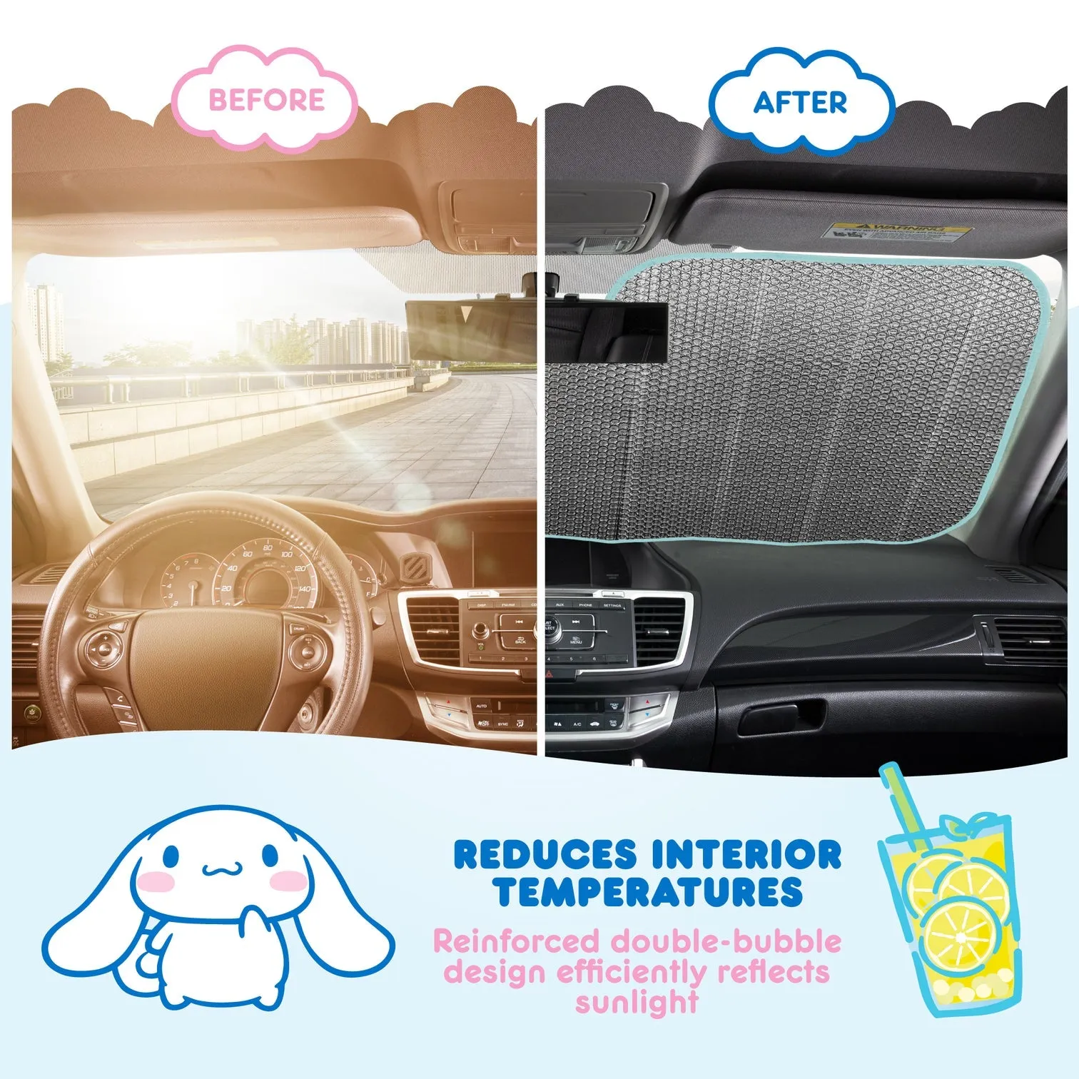 Cinnamoroll Car Sun Shade (Lemon Chill)