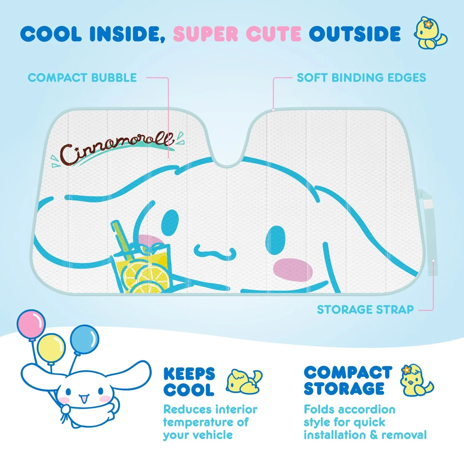 Cinnamoroll Car Sun Shade (Lemon Chill)