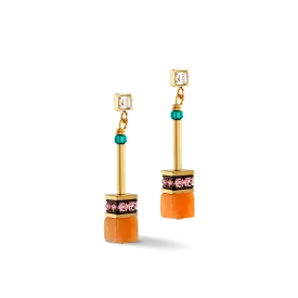 Coeur De Lion GeoCUBE® Iconic Nature Gold Multicolour Crystal Earrings