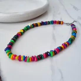 Colorful mother of pearls necklace