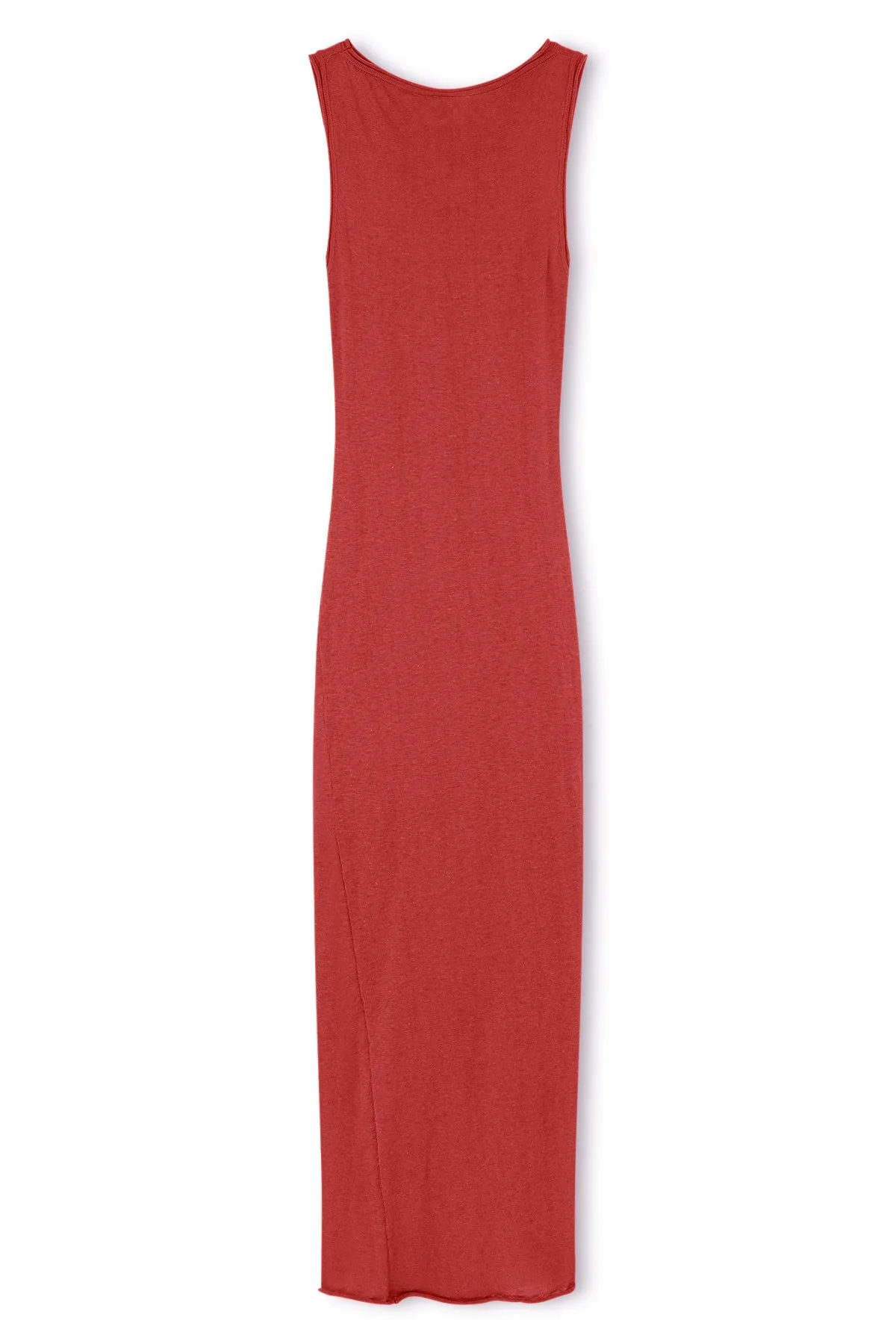 Contrast Knit Dress - Red