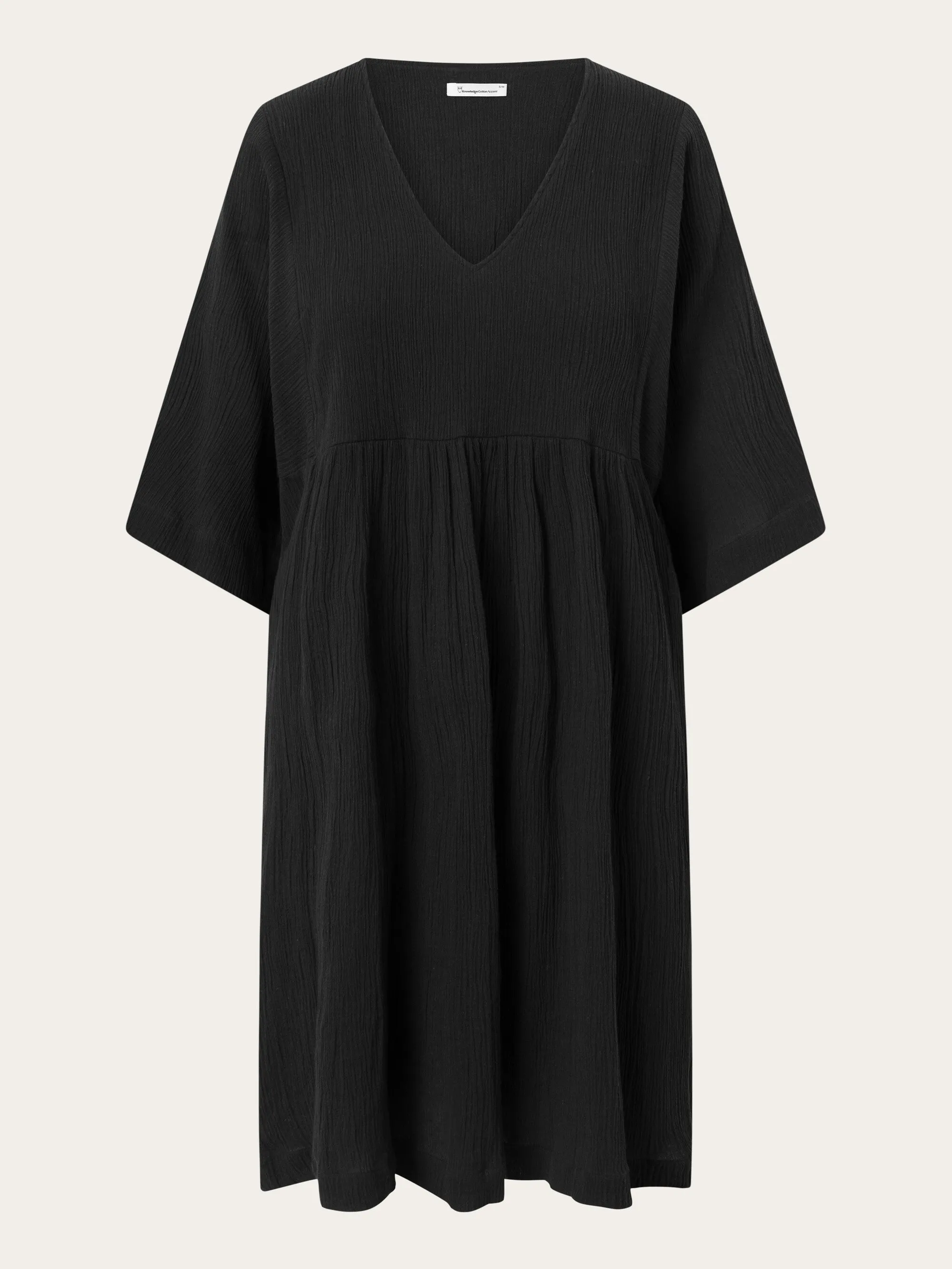 Cotton crepe A-shape dress - Black Jet