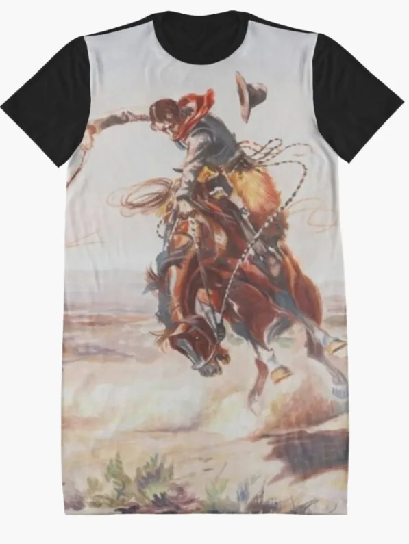 Cowgirl Kim Vintage Buckin' Bronc Tee Dress