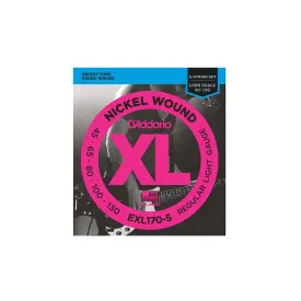 D'Addario EXL170-5 Reg Light Nickel Wound 5-string Long Scale Bass Guitar Strings - .045-.130