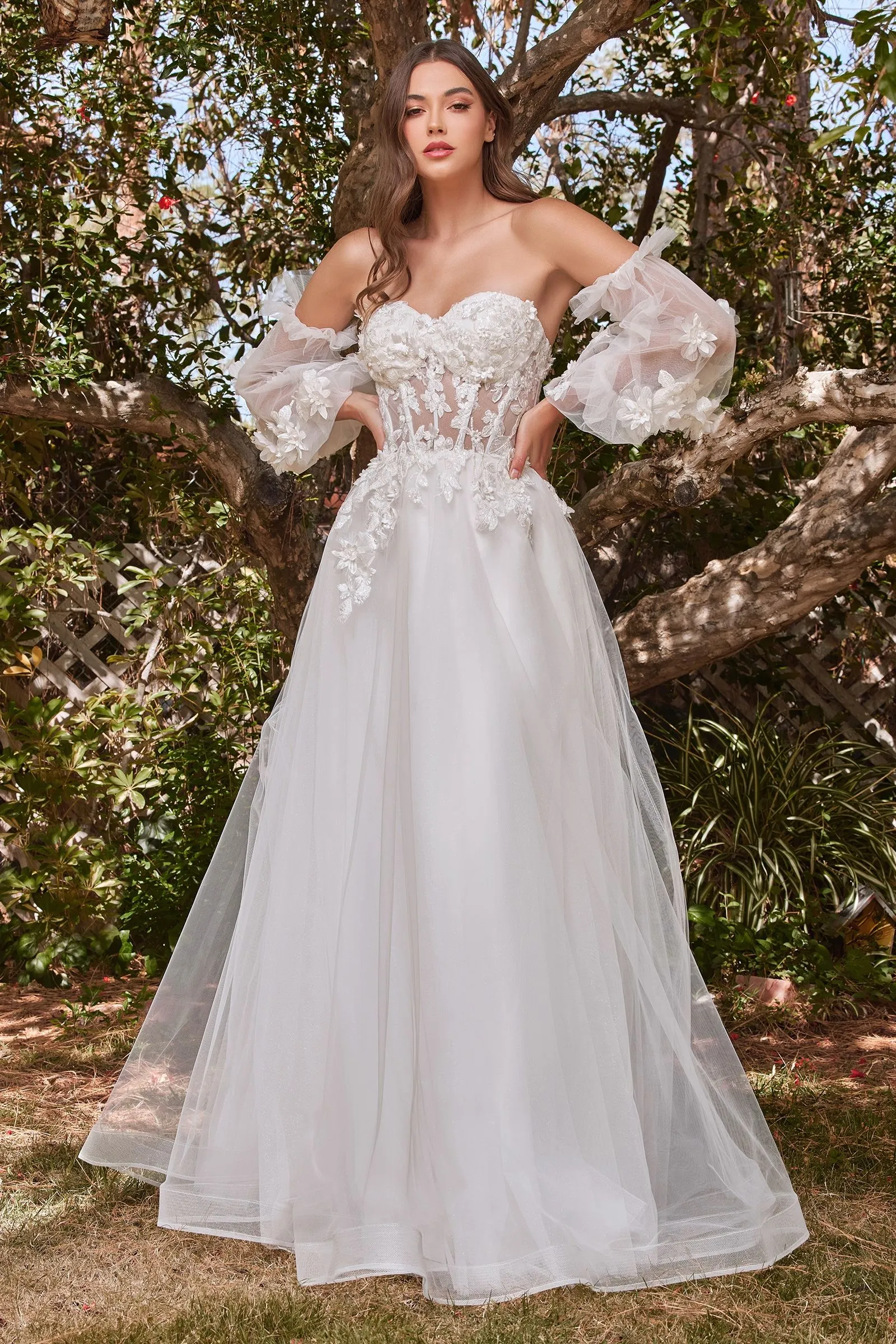 Divinity Bridal AURORA SERAPHINE Off White Tulle Floral Corset Wedding Gown