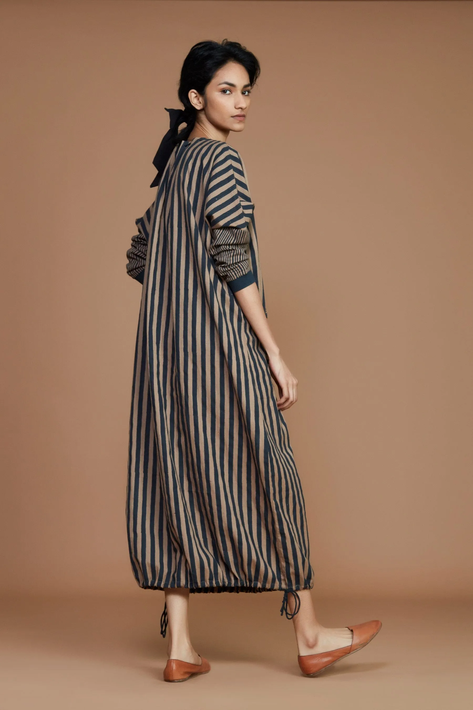 Ready to Ship: Stylish Brown Striped Dress