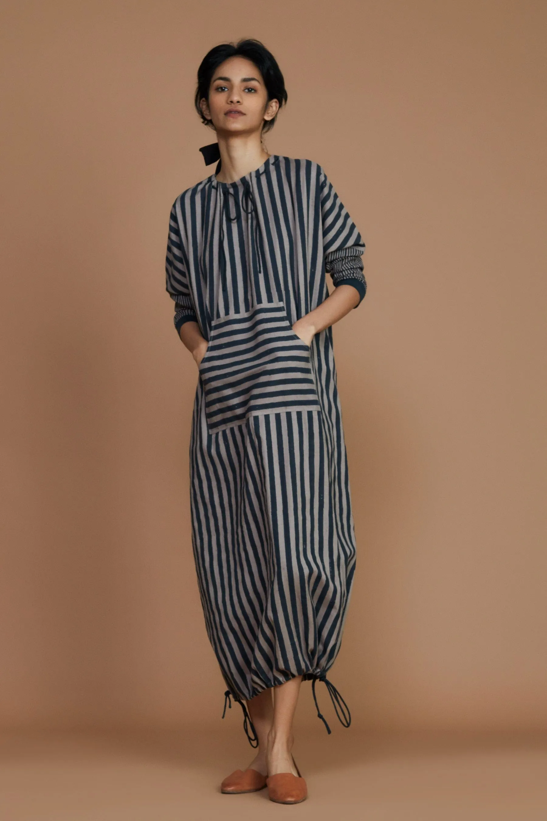 DS Grey Striped Dress (Ready to Ship)