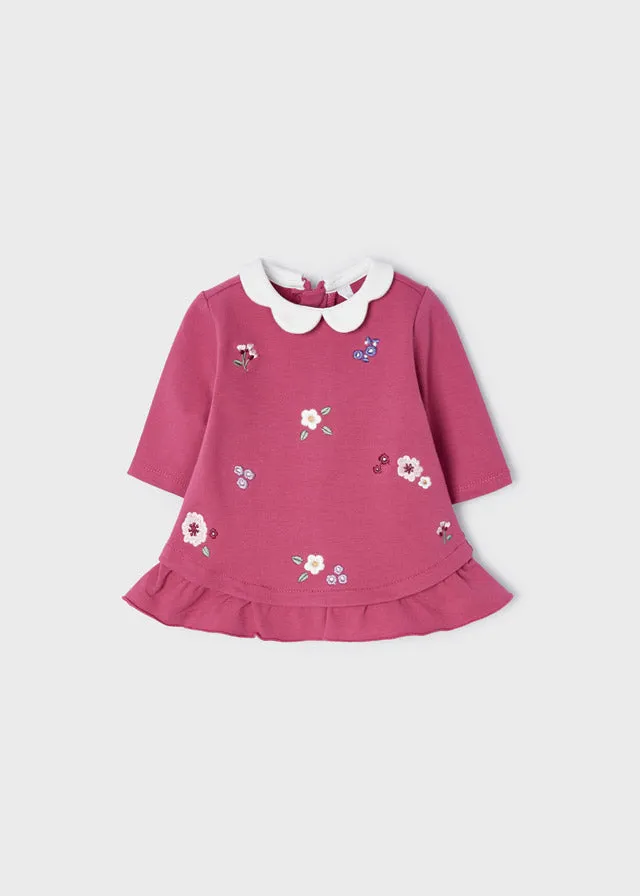 Emboridered Fleece Baby Girls Dress | Mayoral