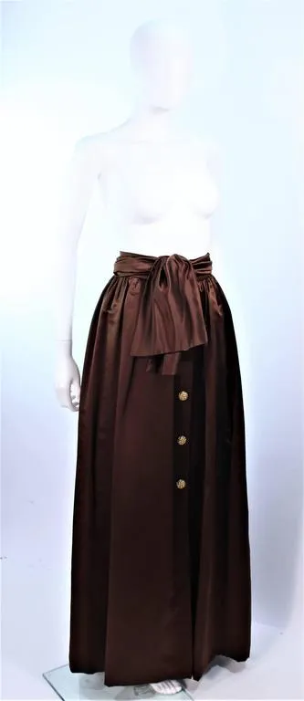 ESCADA Brown Silk Ball Skirt Large Bow Size 36