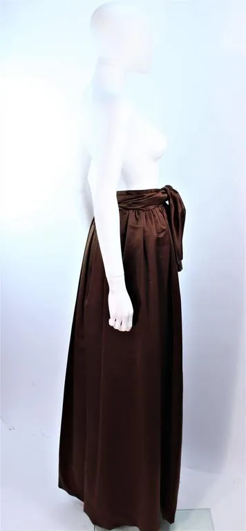 ESCADA Brown Silk Ball Skirt Large Bow Size 36