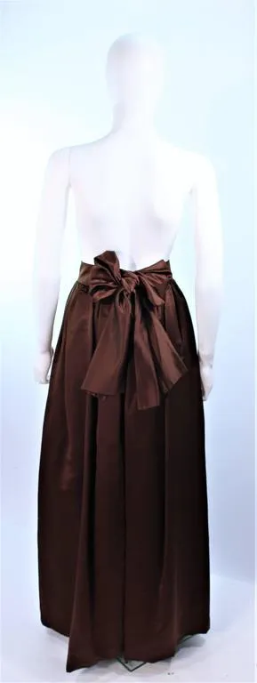 ESCADA Brown Silk Ball Skirt Large Bow Size 36