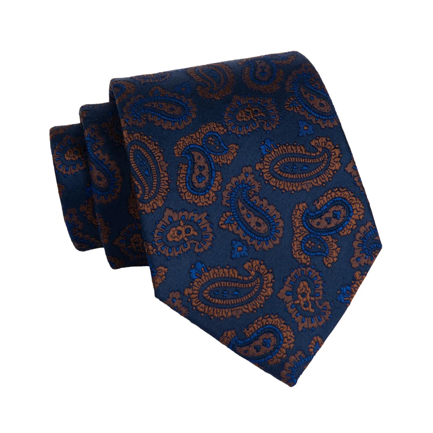 Exeter Paisley Silk Tie, Blue / Brown