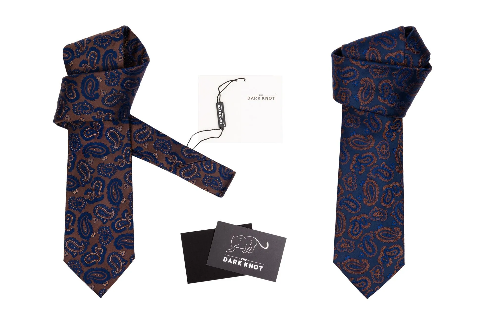 Exeter Paisley Silk Tie, Blue / Brown