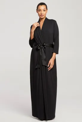 Elegant Long Fleurt Robe - Available in Chic Black and Navy