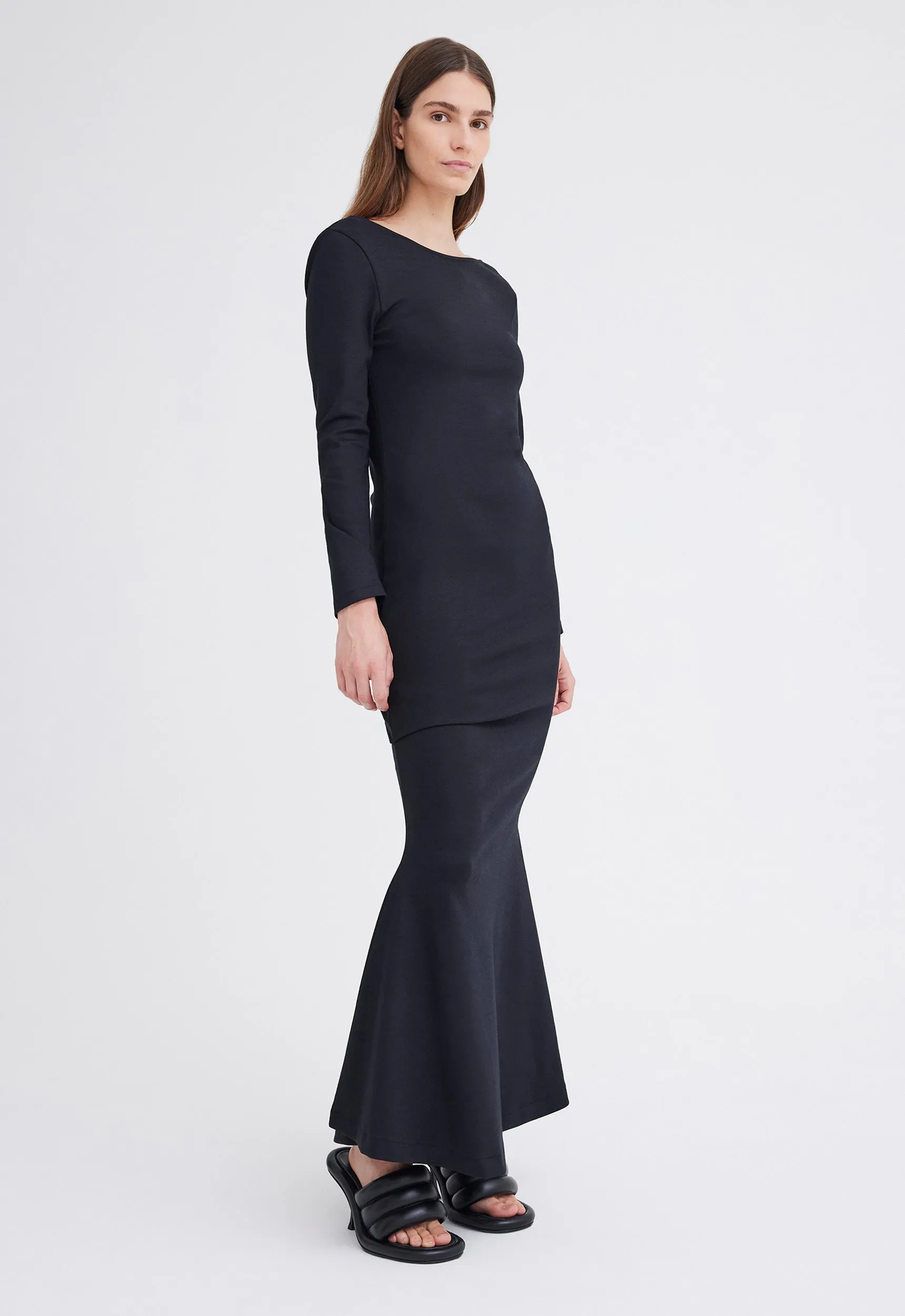 Flux Wool Maxi Dress - Black