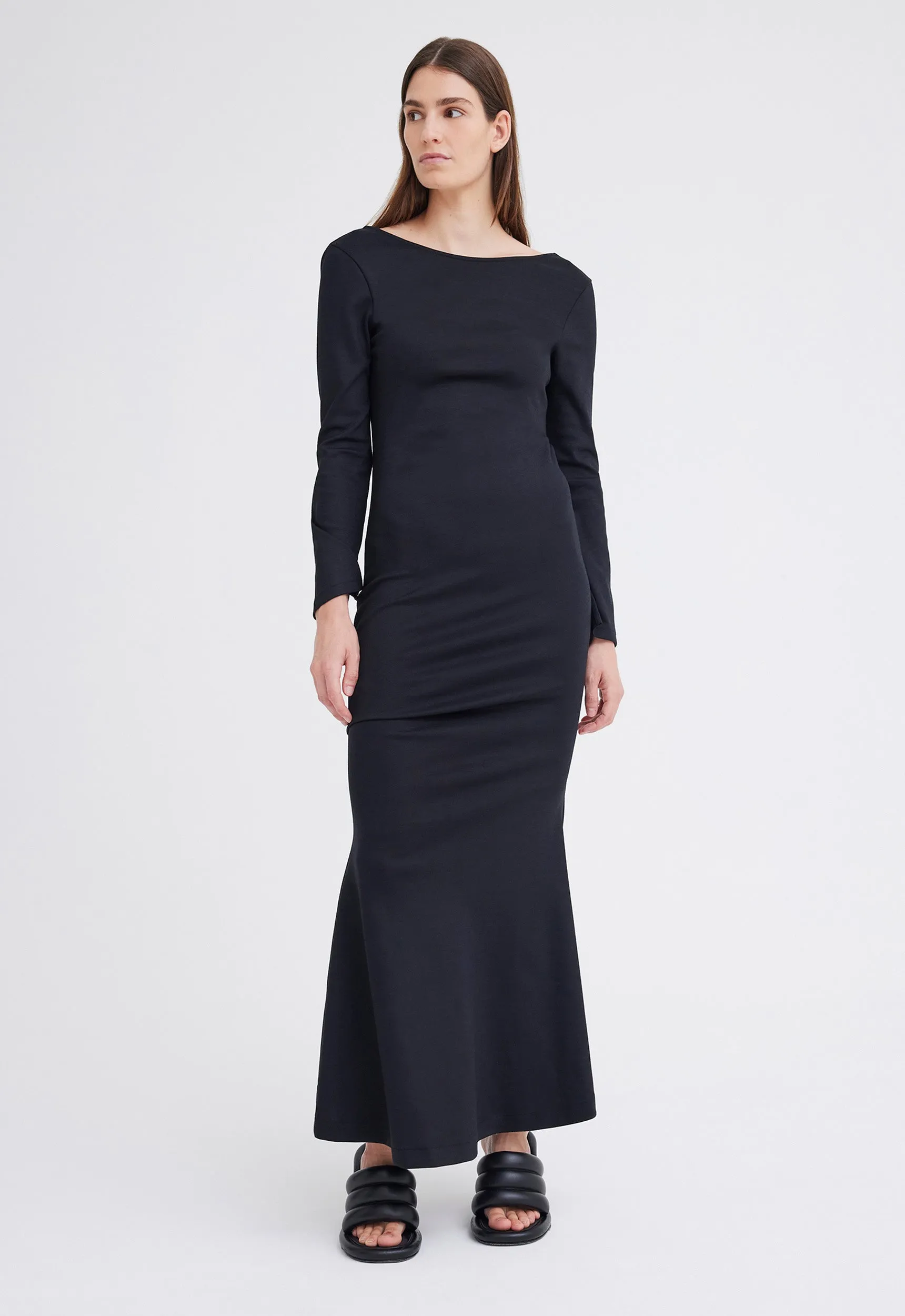 Flux Wool Maxi Dress - Black