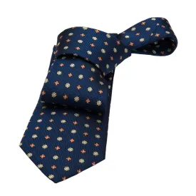 Framingham Abstract Silk Tie, Navy / Orange / Yellow