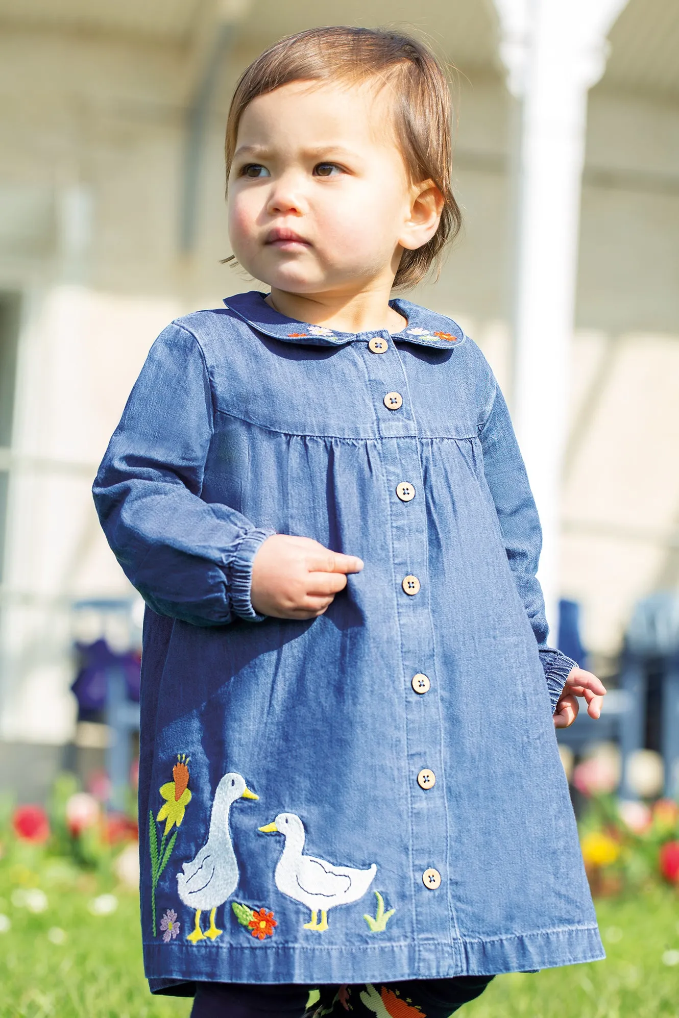 Frugi Baby Girl Denim Duck Dress