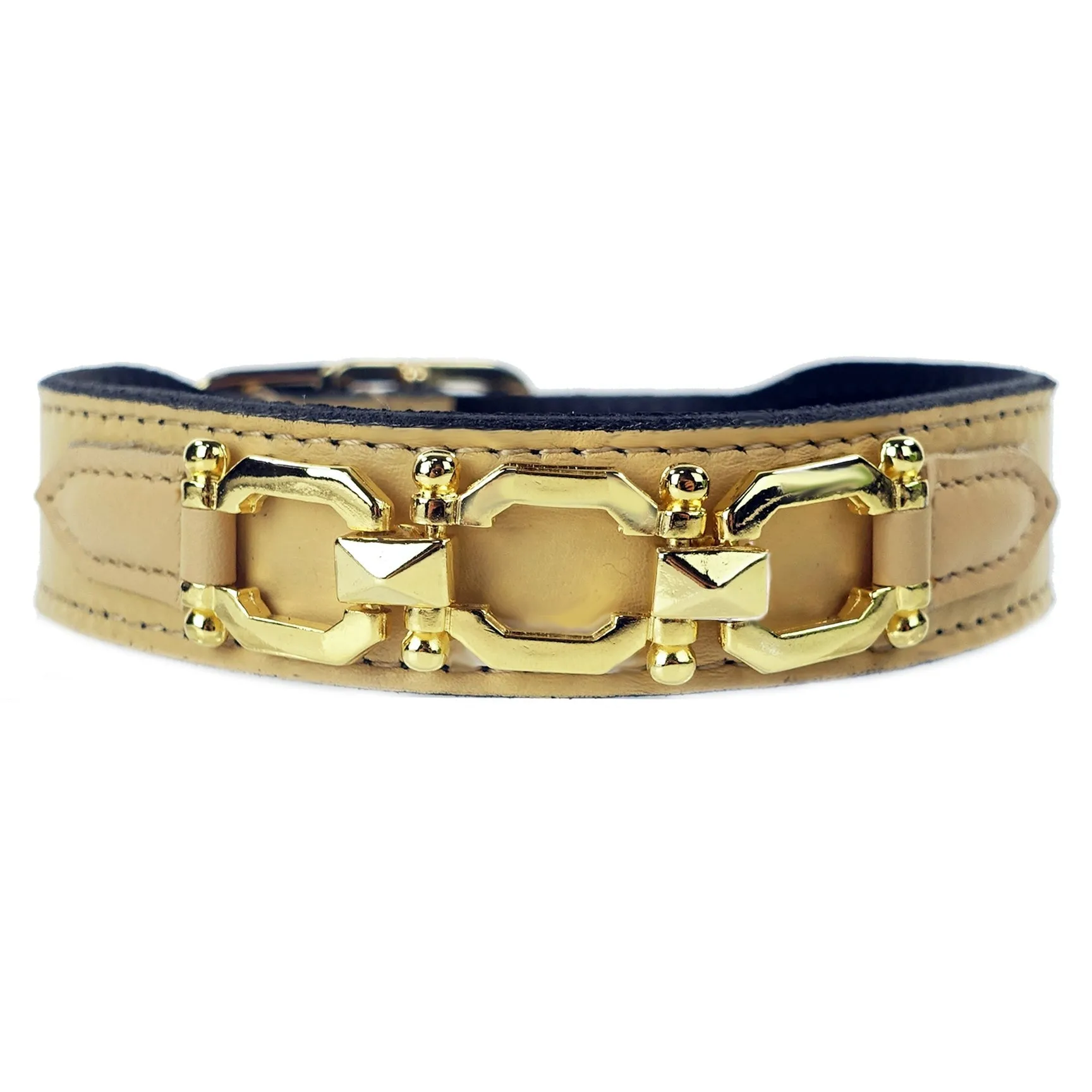 Georgia Rose Dog Collar in Vanilla & Gold