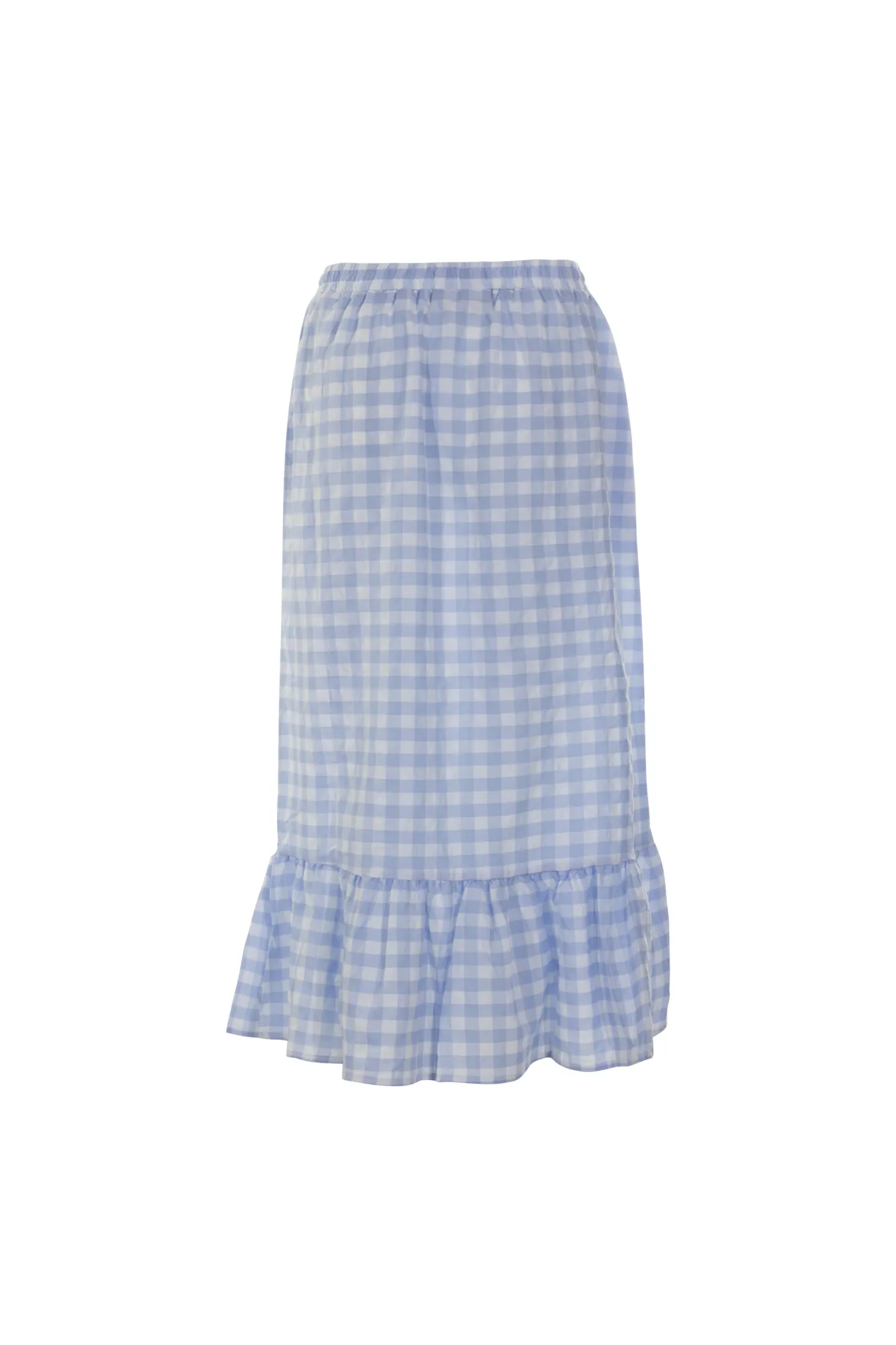 Gingham Skirt with hem frill | Sky/White Big Check | 4077AR