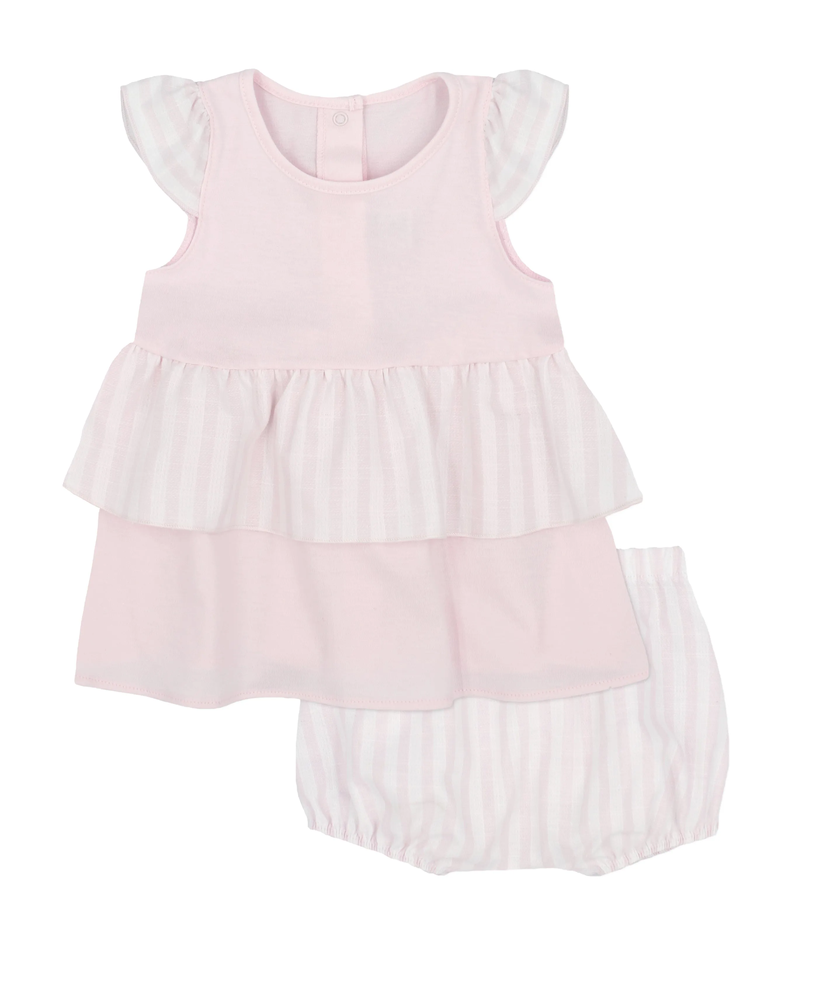 Girls Rapife Pink and White Stripe Top and Bloomer Set