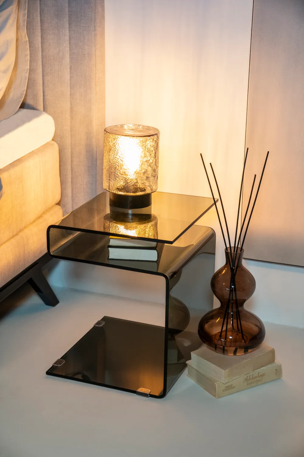 Glass Modern Side Table | By-Boo Shadow