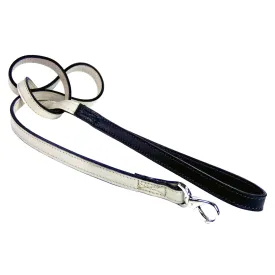 Hartman Dog Leash in Eggshell, Black & Nickel