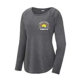 Heber Valley Pickleball Club (Small) | Women's Long Sleeve Scoop Neck Pickleball Shirts | 75/13/12 poly/cotton/rayon