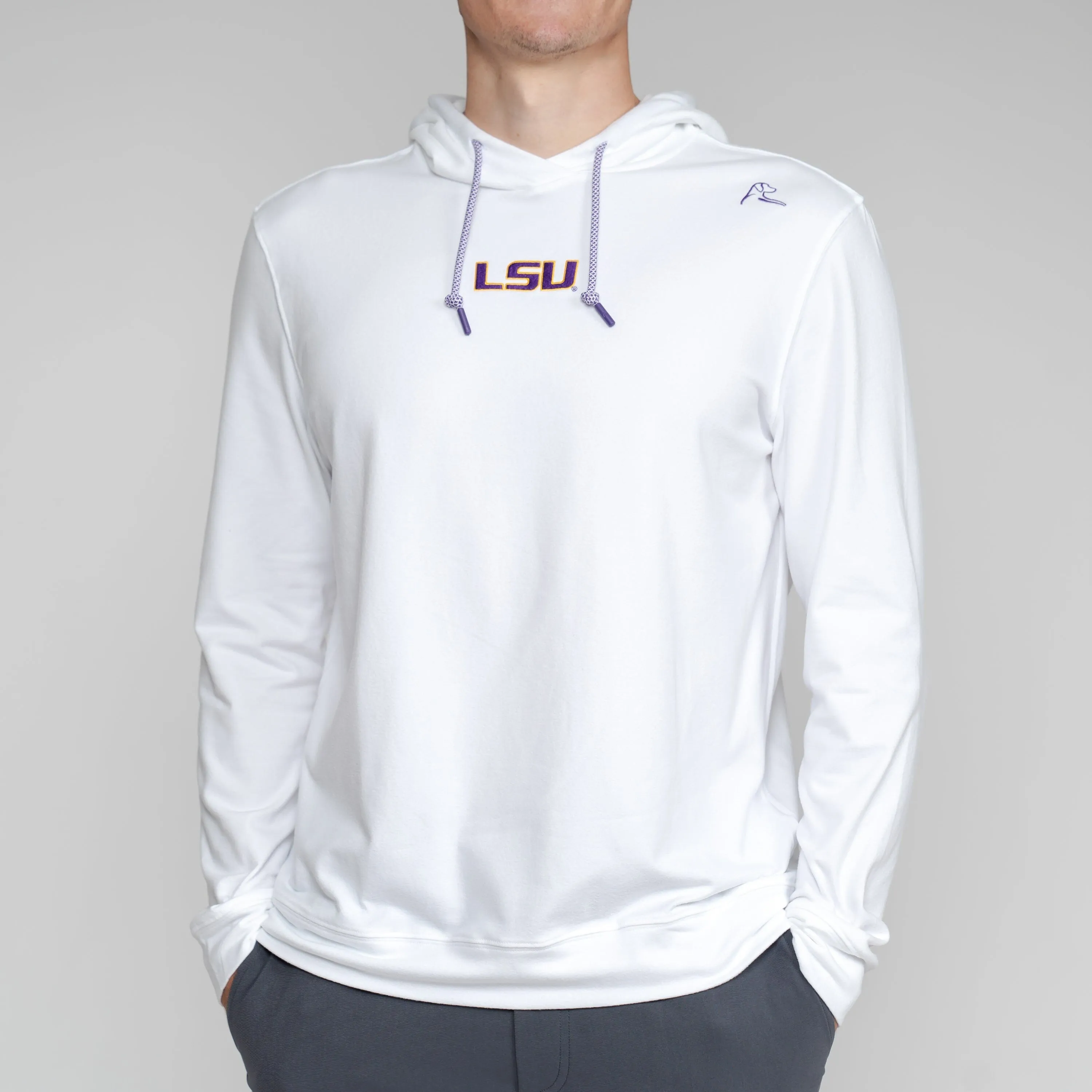 LSU Collegiate Hesi Hoodie - Solid White