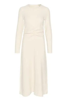 Inwear Carey Cream Ruched Waist Midi Dress