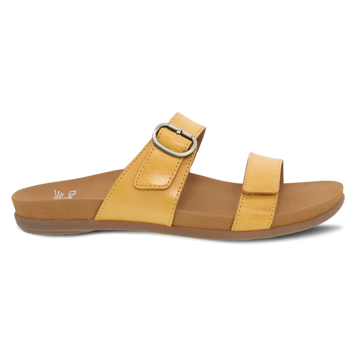 Justine Slip on Two Strap Sandal in Yellow