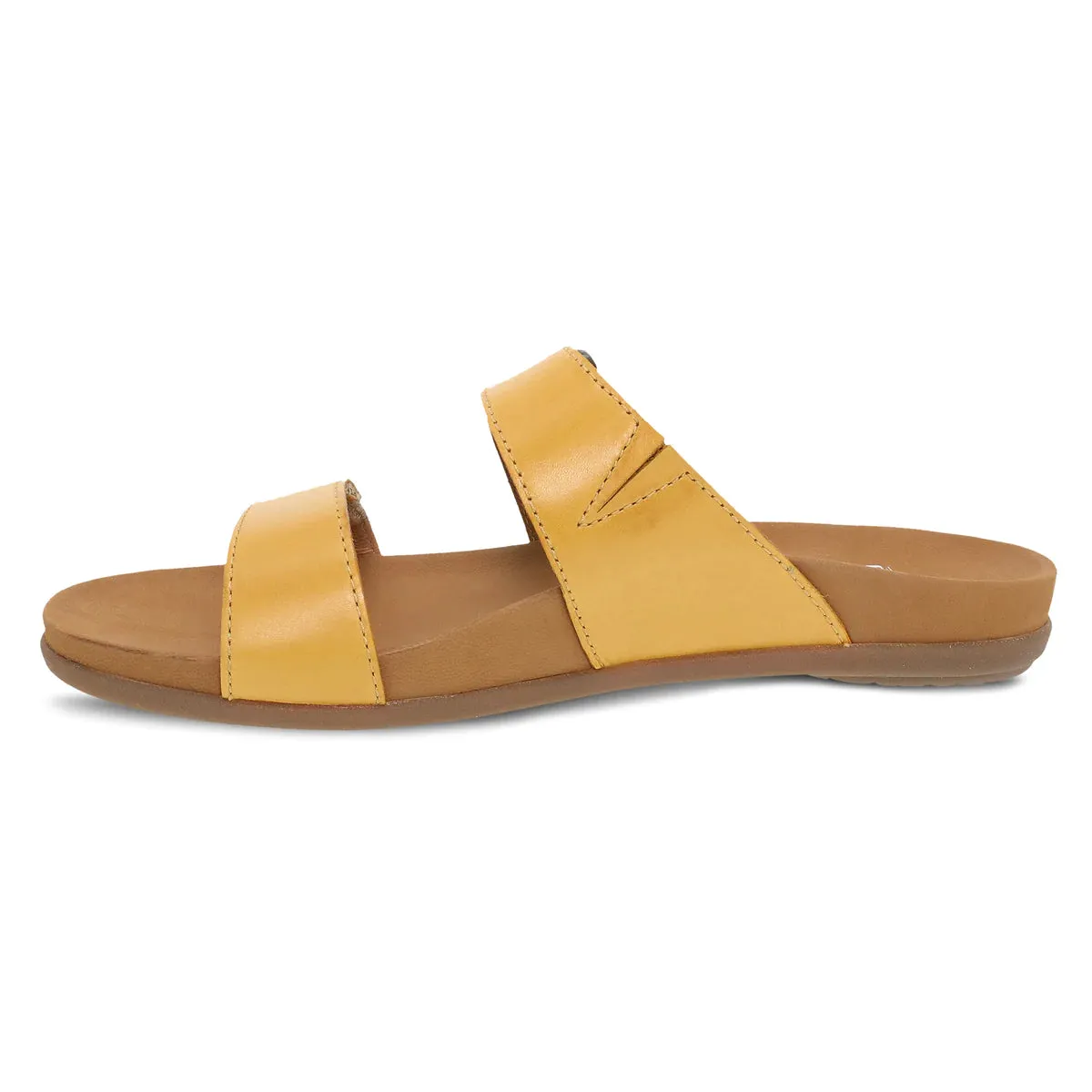 Justine Slip on Two Strap Sandal in Yellow