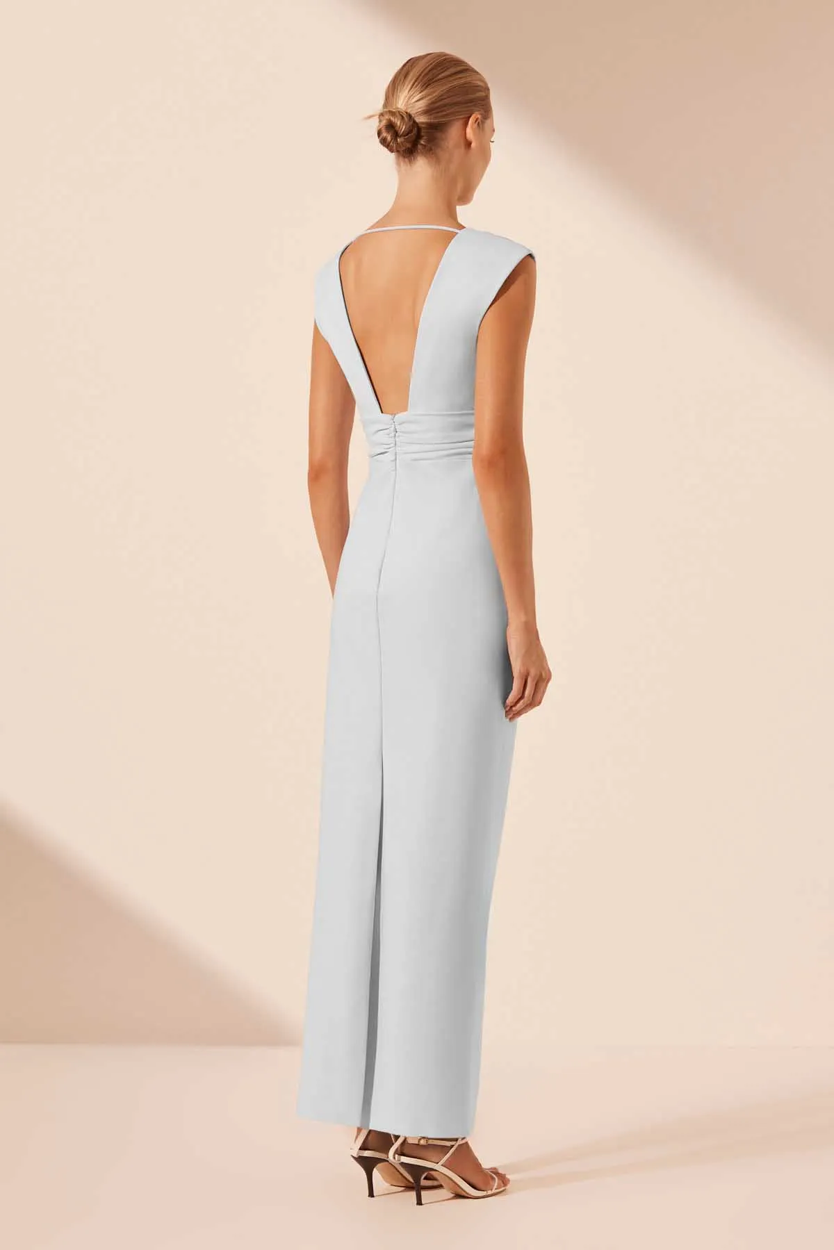 LANI PLUNGED CUT OUT MAXI DRESS - SKY