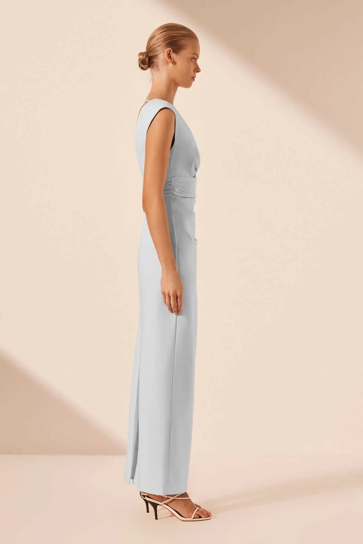 LANI PLUNGED CUT OUT MAXI DRESS - SKY