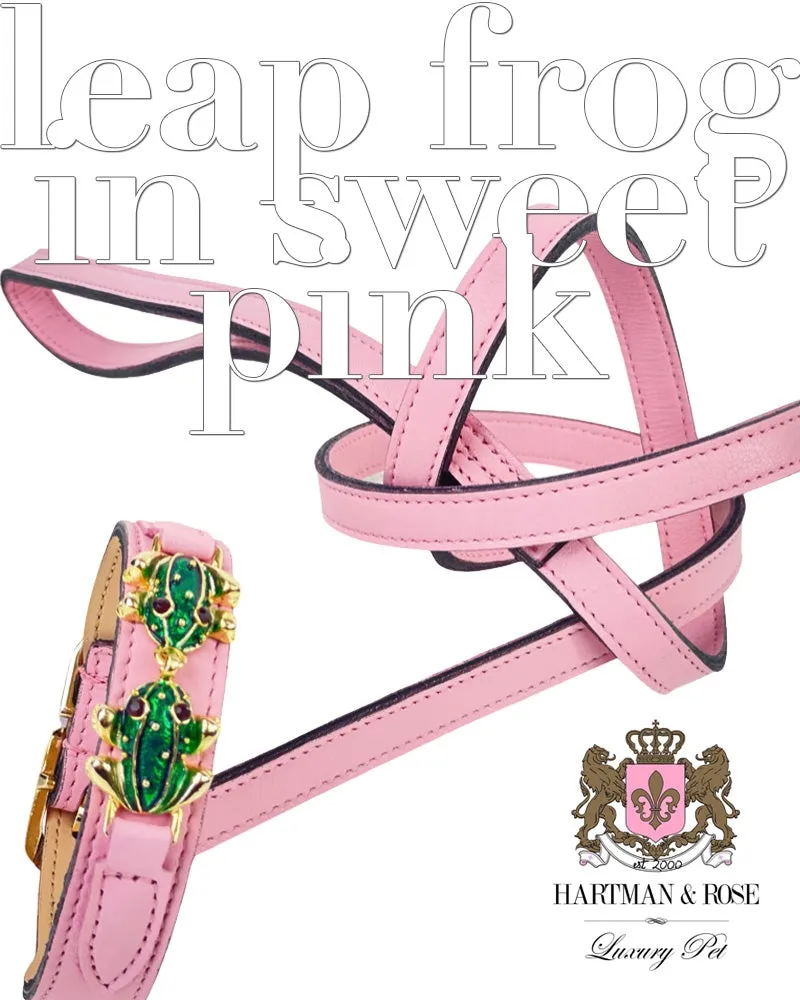 Leap Frog Dog Leash in Sweet Pink & Gold