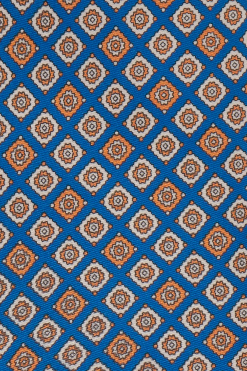 Light Blue Geometric Pattern Silk Tie