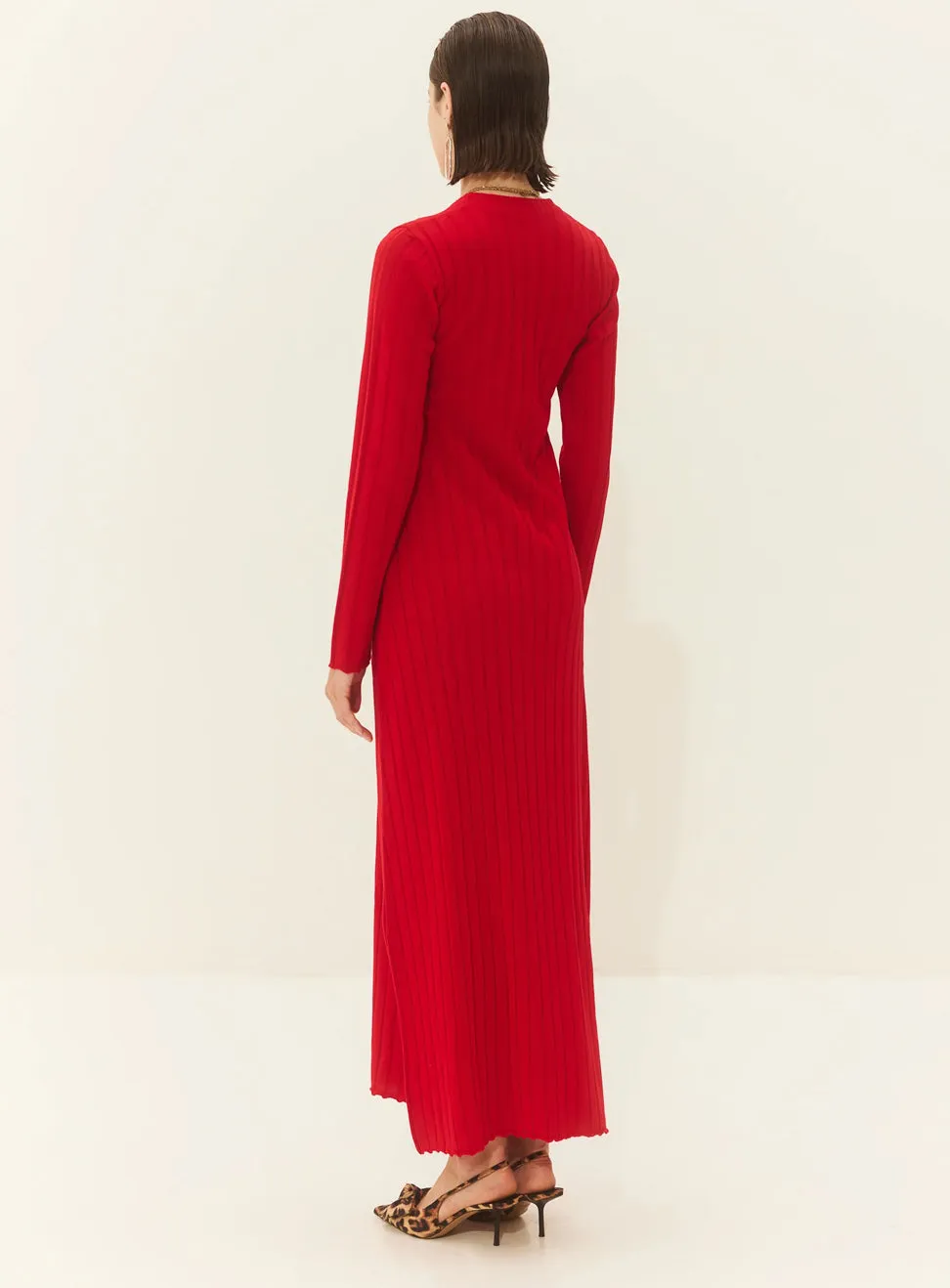 LONG KNIT DRESS "ALAMA" RED