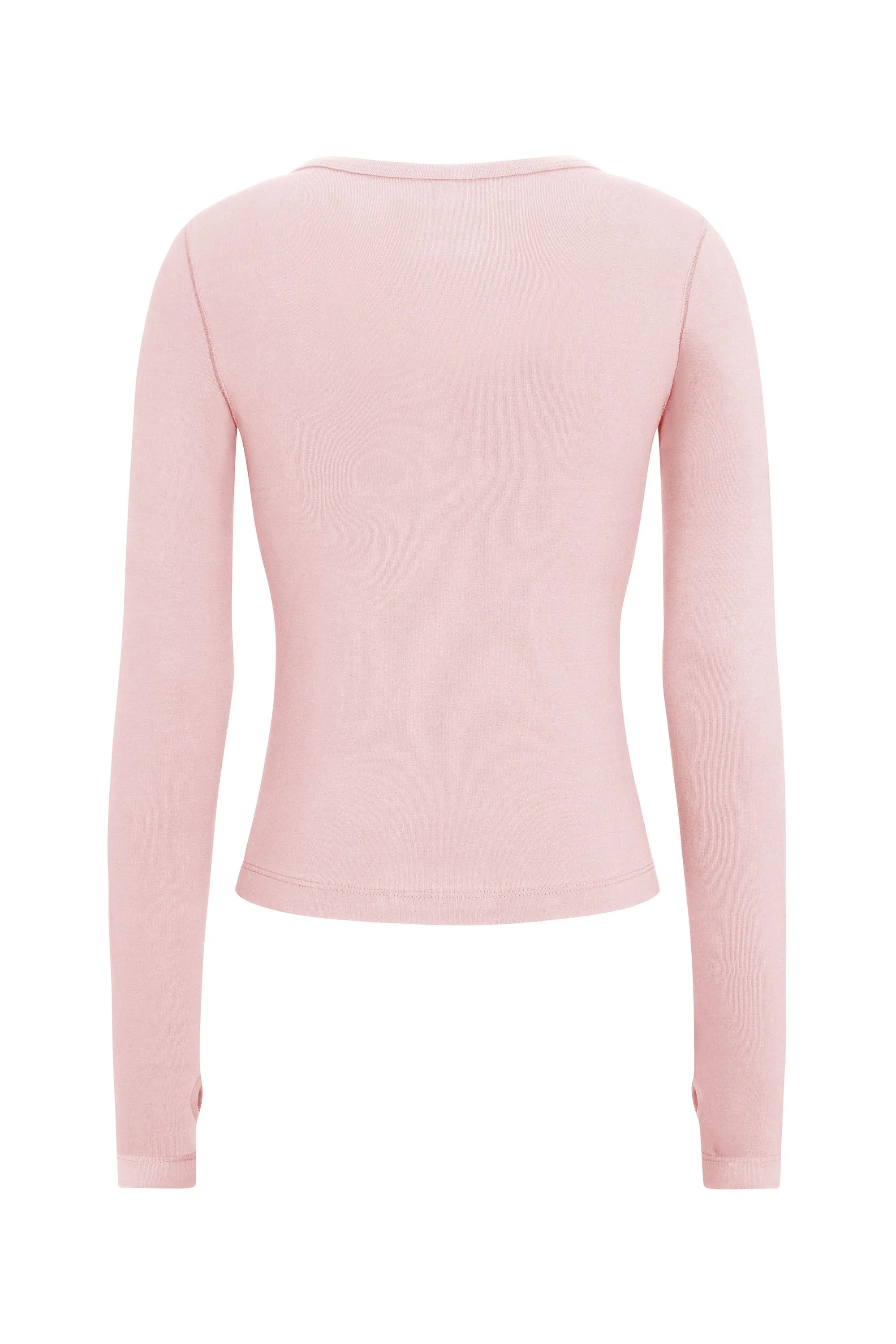 LONG SLEEVE LOUNGE TOP IN BABY PINK