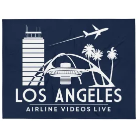 LOS ANGELES RETRO (NAVY) Throw Blanket