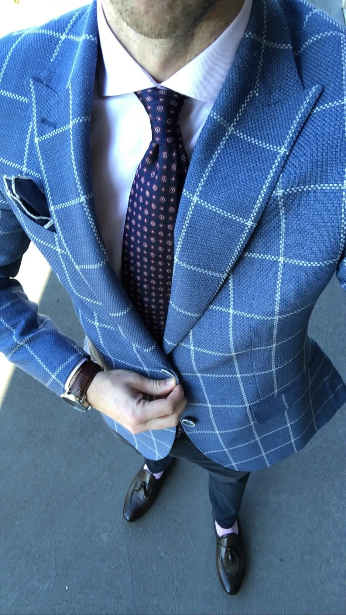 Navy / Red / Silver Ludlow Abstract Silk Tie