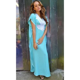 Mint Green Marrakech Style Resort Lounge Wear Caftan Kaftan