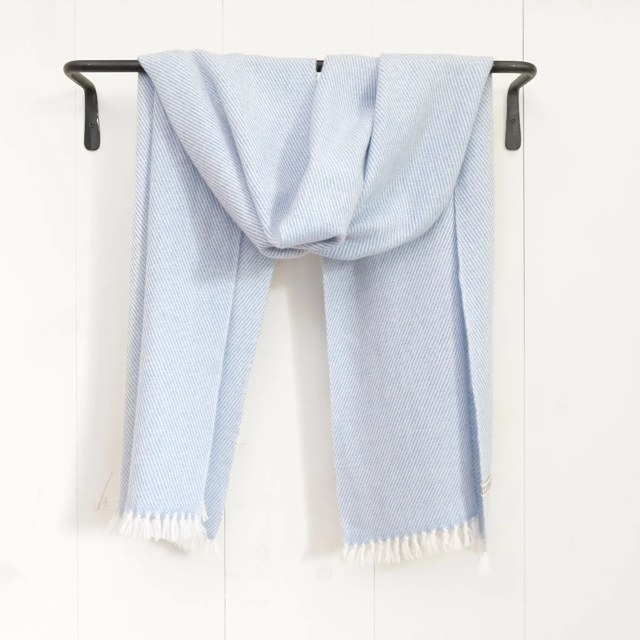 Morning Sky Blue Handwoven Cashmere Wrap