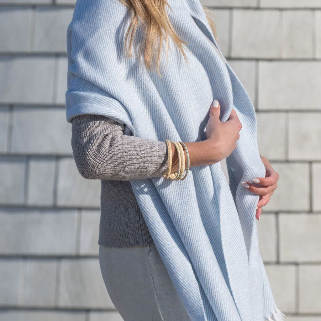 Morning Sky Blue Handwoven Cashmere Wrap