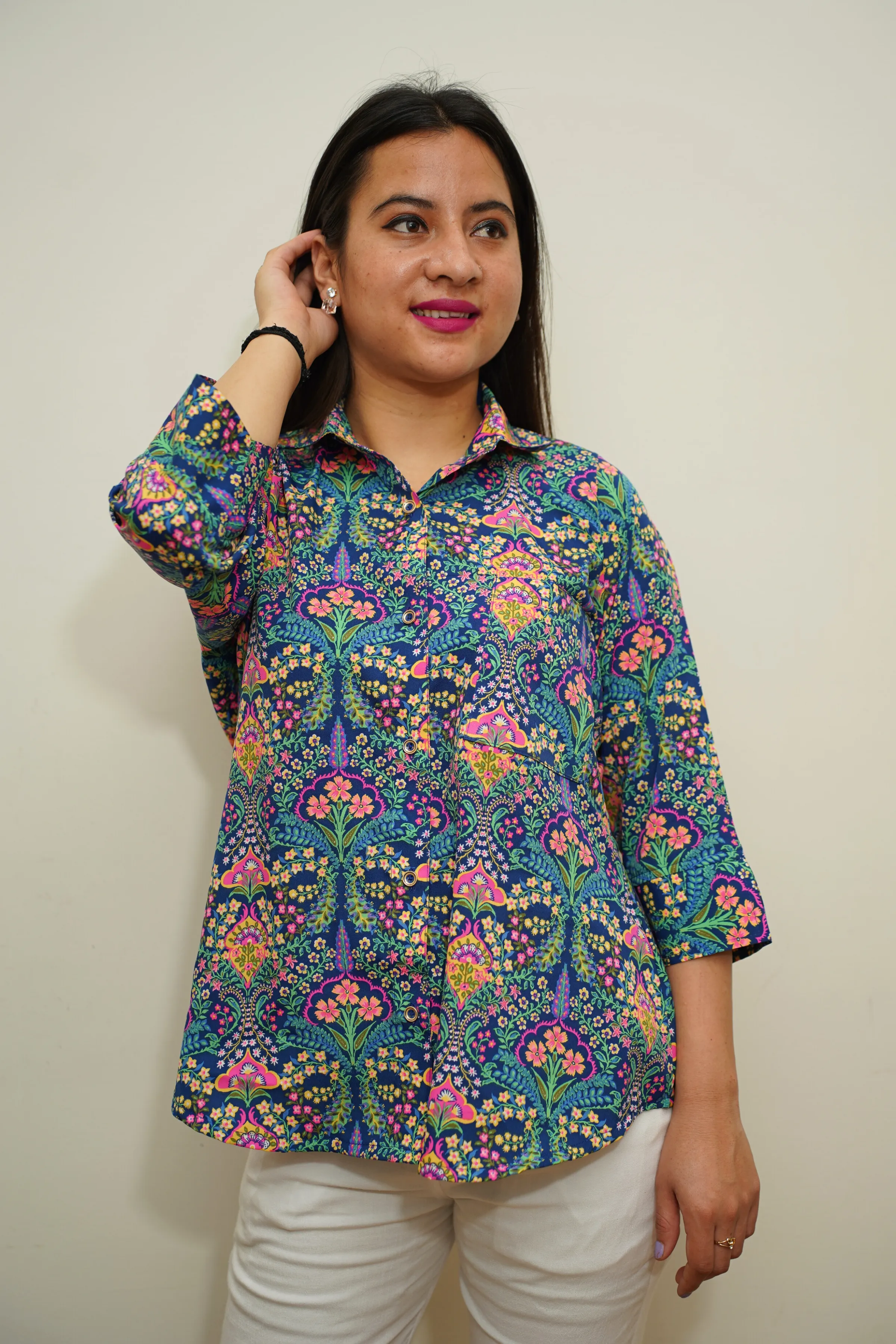 Neon Confetti Printed Shirt