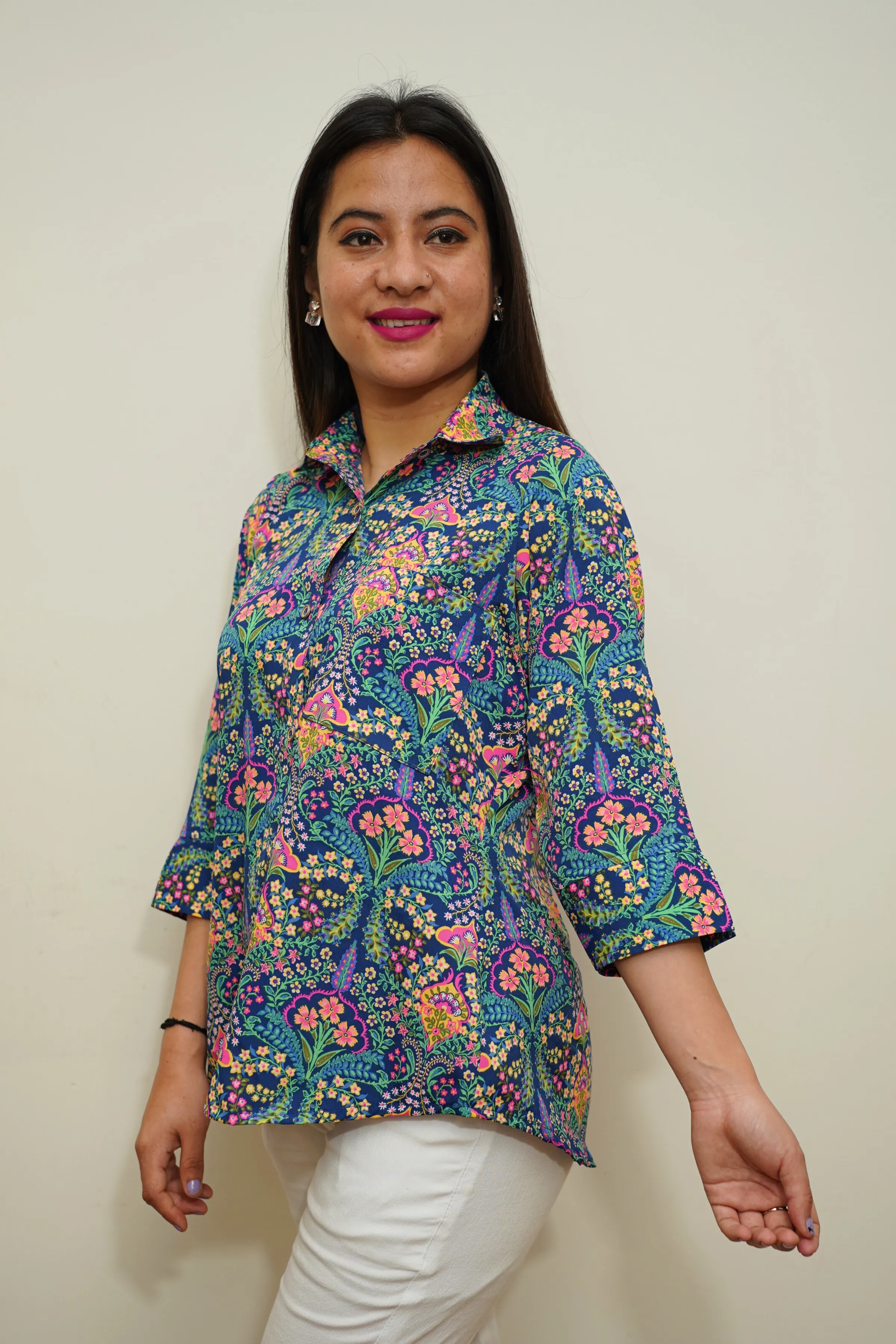 Neon Confetti Printed Shirt