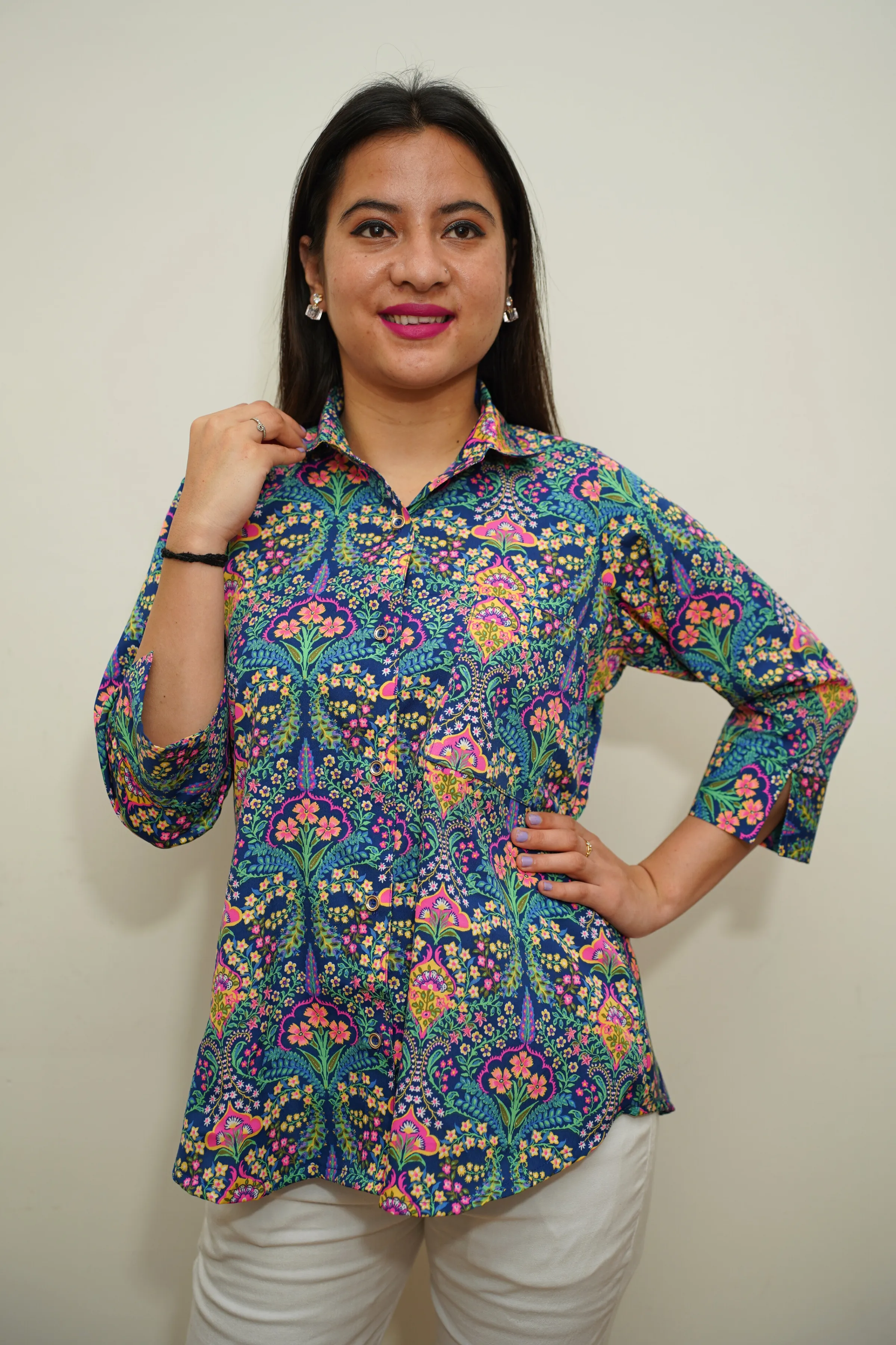 Neon Confetti Printed Shirt