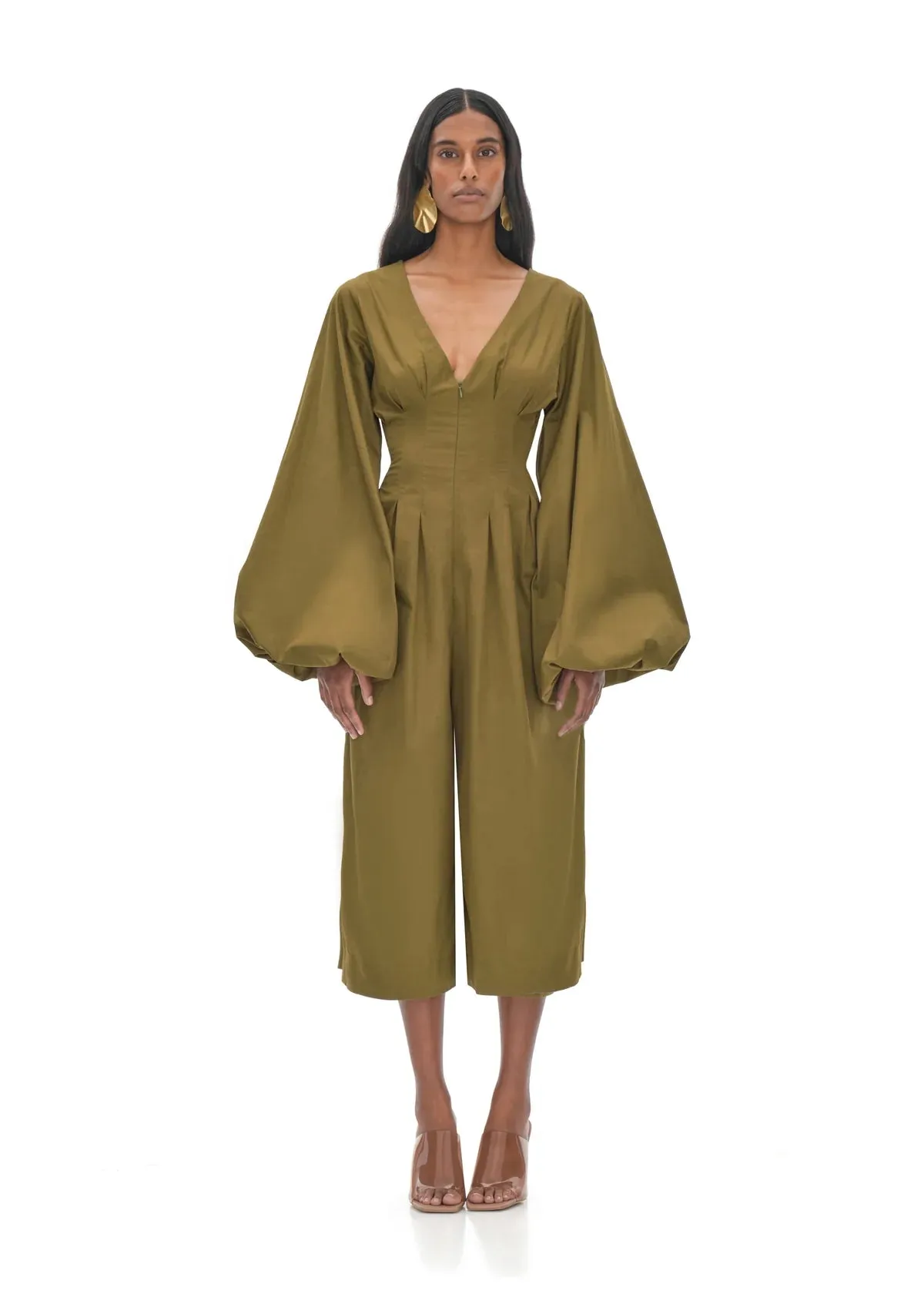 Nia Culotte Olive Jumpsuit