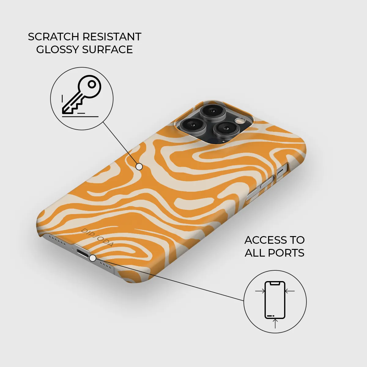 Orange Waves Phone Case